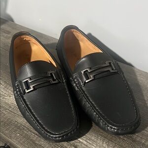Bruno Marc Black Leather Loafers
